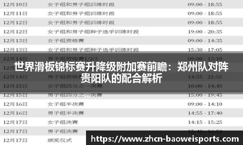 世界滑板锦标赛升降级附加赛前瞻：郑州队对阵贵阳队的配合解析